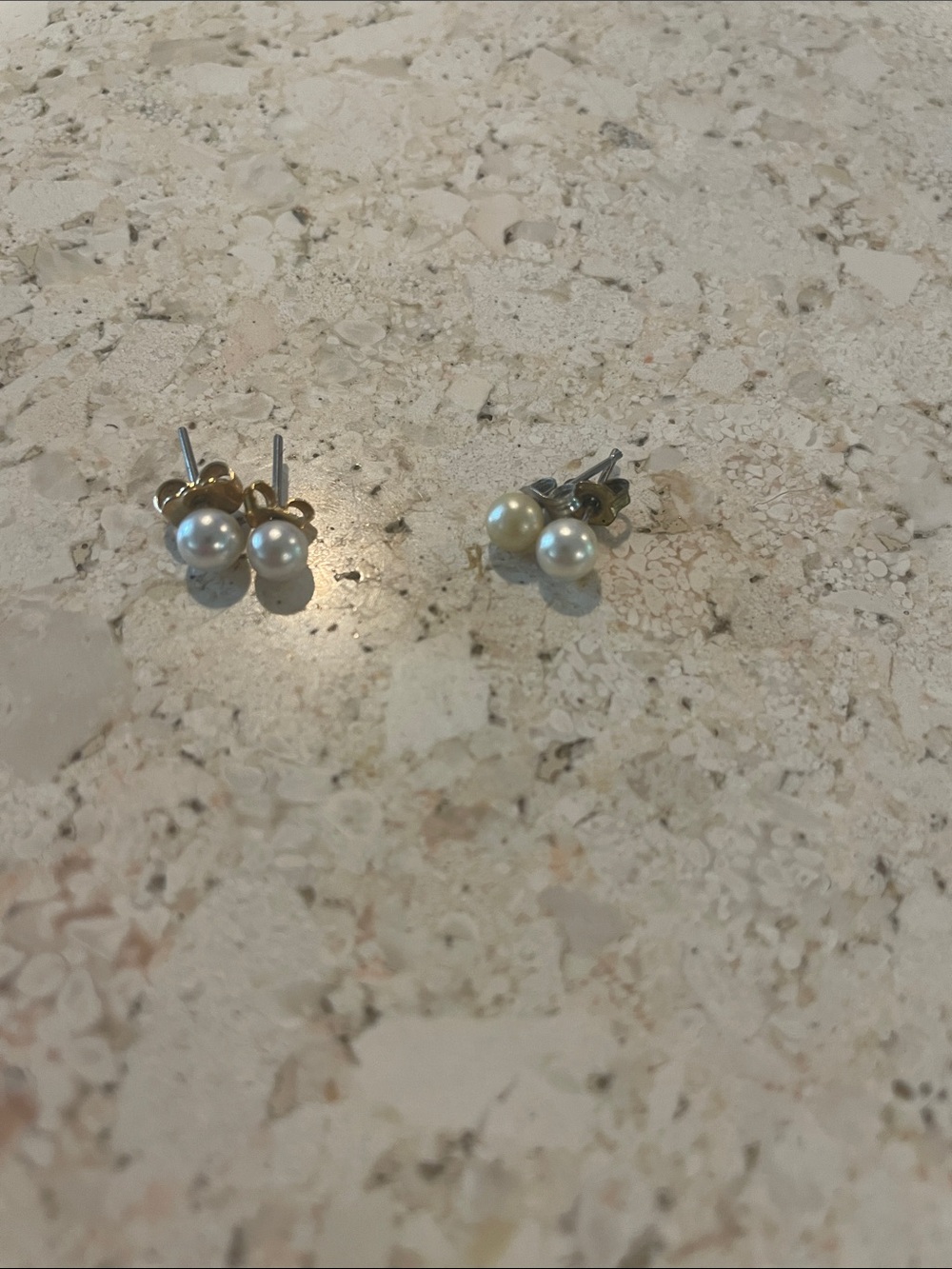 Classic Pearl Stud Earrings - Gold & Silver Setting